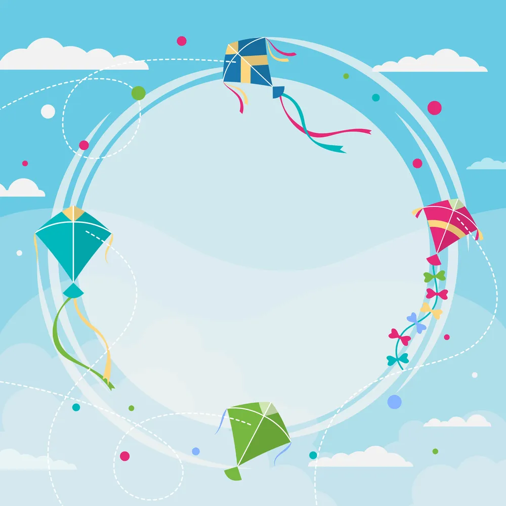 摩羯座风筝背景预览图 Makar Sankranti Kites Background