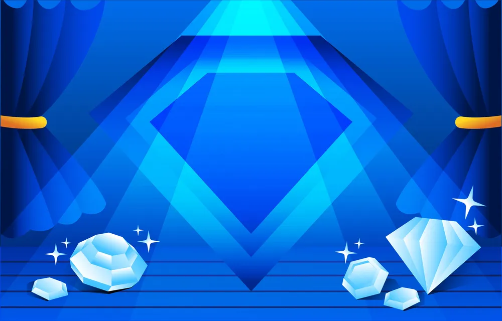 水晶蓝色珠宝背景预览图 Crystal Blue Jewelry Background
