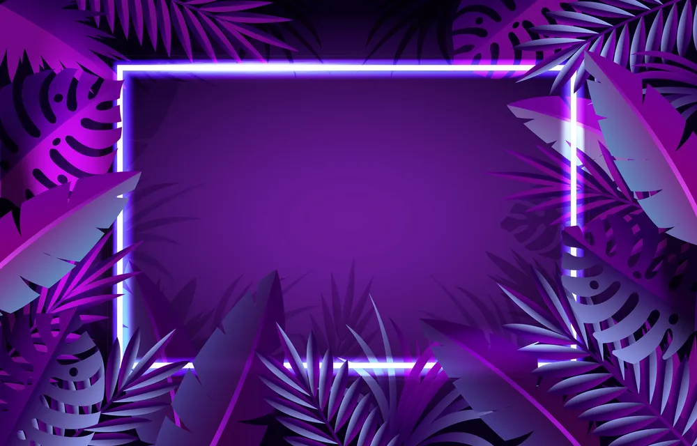 花卉霓虹背景预览图 Floral Neon Background