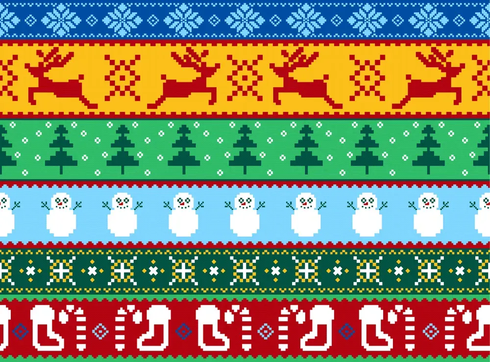 丑毛衣圣诞无缝背景预览图 Ugly Sweater Christmas Seamless Background