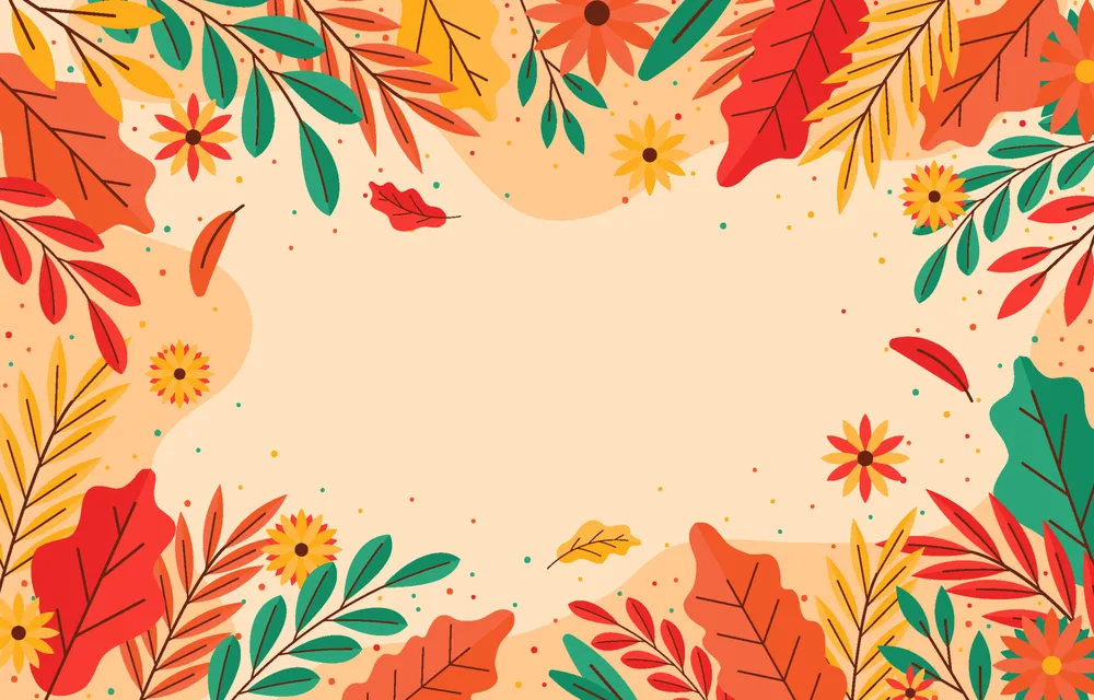 自然秋季花卉叶子背景预览图 Nature Fall Floral Leaf Background