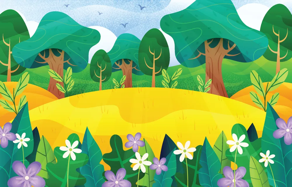 彩色自然春季背景模板预览图 Colorful Nature Spring Background Template