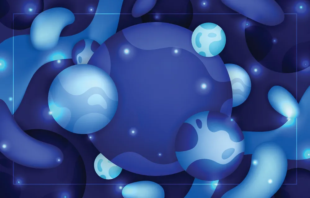 抽象液体蓝色背景模板预览图 Abstract Liquid Blue Background Template
