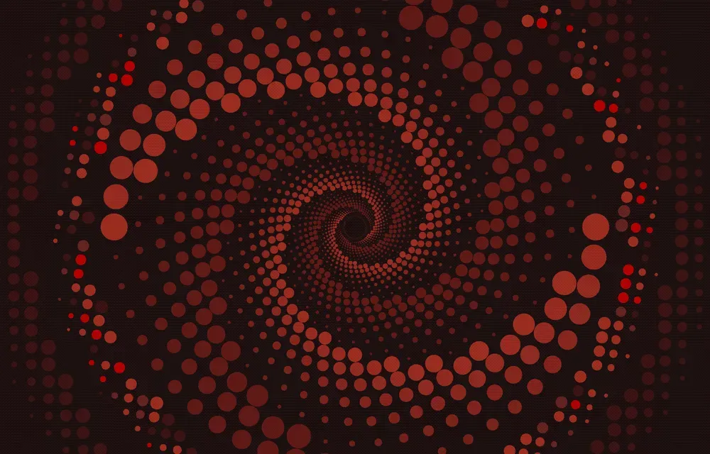 螺旋红色和黑色半色调背景预览图 Spiral Red and Black Halftone Background
