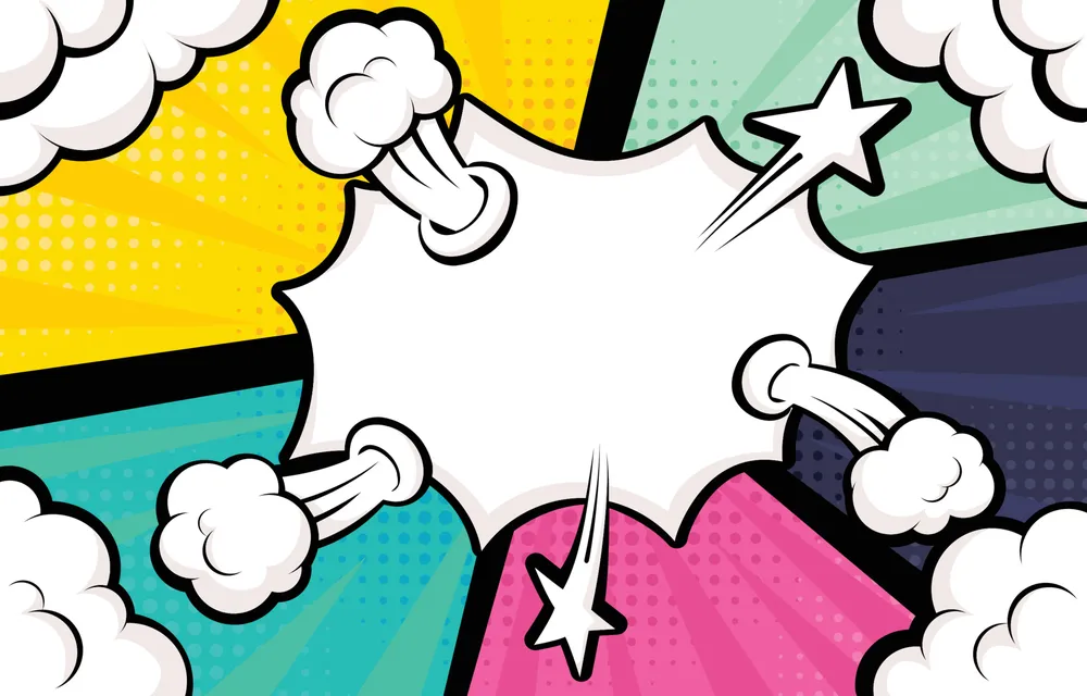 波普艺术漫画书条背景预览图 Pop Art Comic Book Strip Background