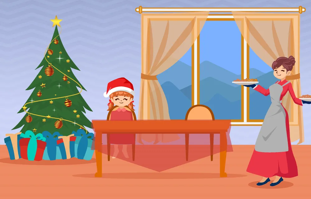 冬季活动家庭庆祝圣诞背景预览图 Background winter activity family celebration christmas