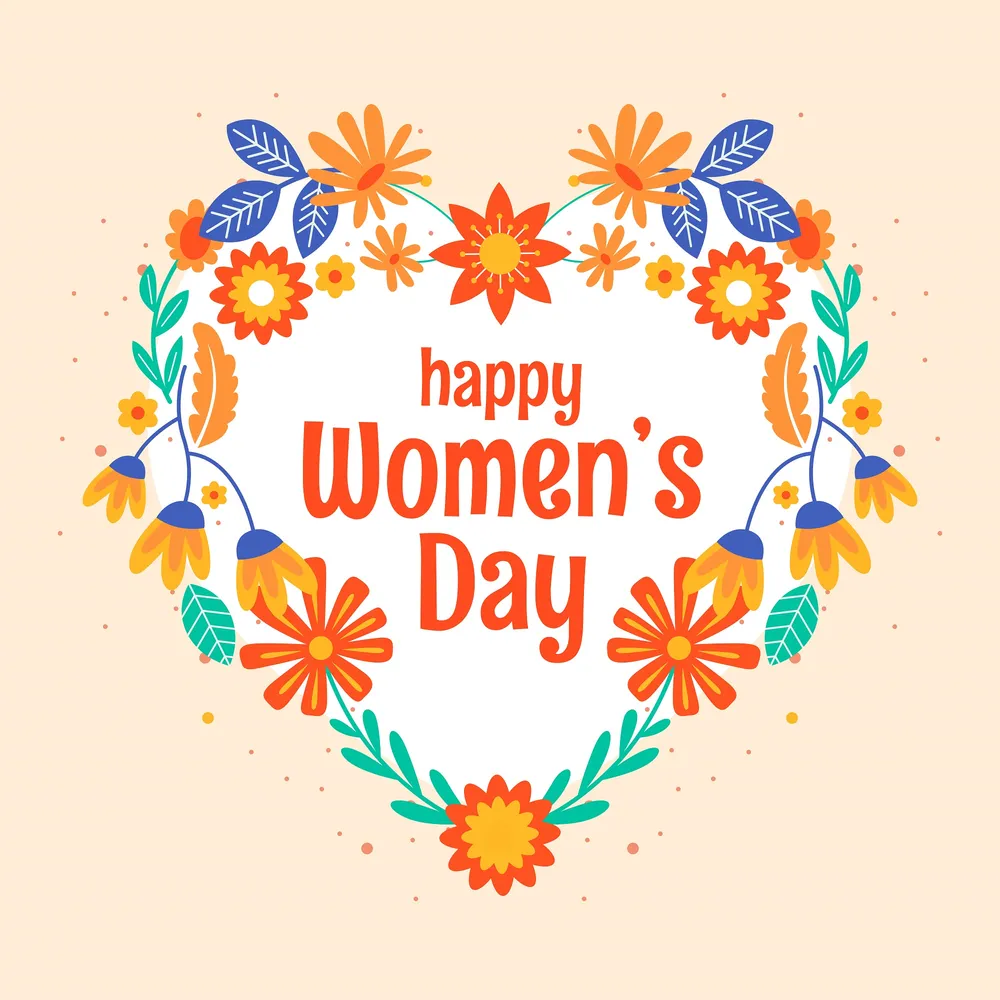 带彩色花卉的女性节背景预览图 Women's day Background with Colorful Flowers