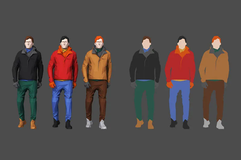 低面低多边形现代人物3D/C4D模型预览图4