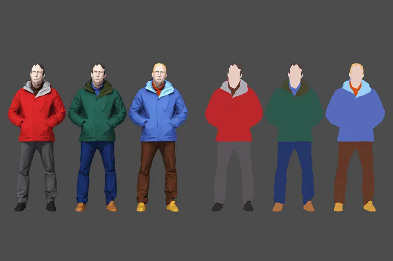 低面低多边形现代人物3D/C4D模型预览图3