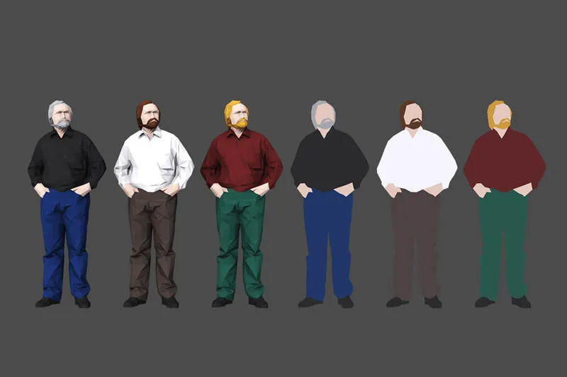 低面低多边形现代人物3D/C4D模型预览图6