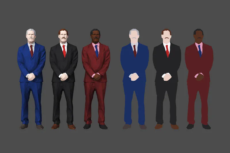 低面低多边形现代人物3D/C4D模型预览图11