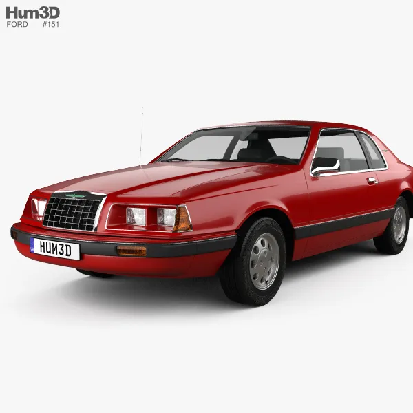 福特汽车Ford Thunderbird 1983 3D模型预览图5