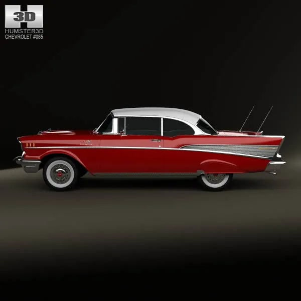 雪佛兰Chevrolet Bel Air Sport Coupe 1957 3D模型预览图6