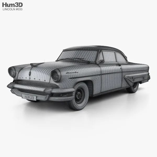 林肯·卡普里（Lincoln Capri）Hardtop Coupe 1955 3D模型预览图3