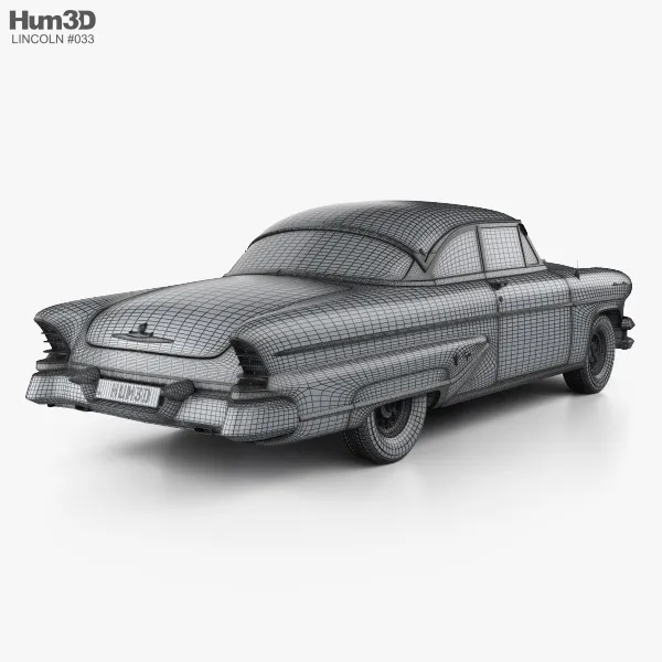 林肯·卡普里（Lincoln Capri）Hardtop Coupe 1955 3D模型预览图2