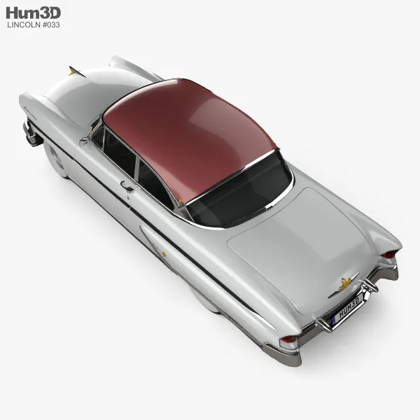 林肯·卡普里（Lincoln Capri）Hardtop Coupe 1955 3D模型预览图8