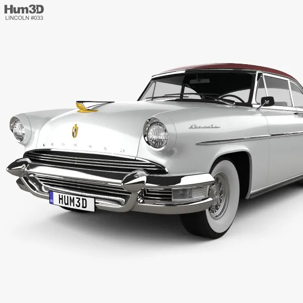 林肯·卡普里（Lincoln Capri）Hardtop Coupe 1955 3D模型预览图5