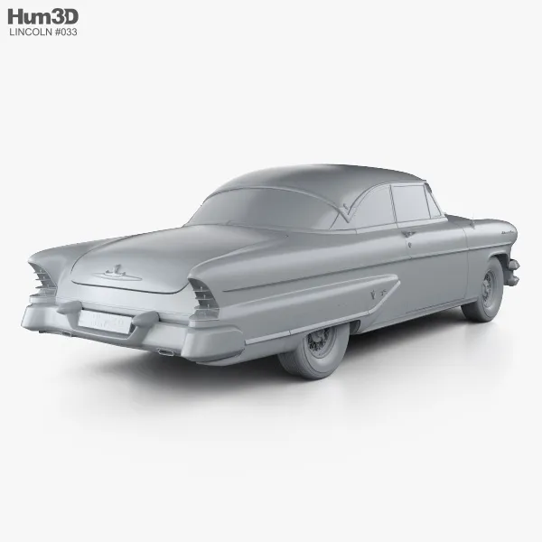 林肯·卡普里（Lincoln Capri）Hardtop Coupe 1955 3D模型预览图11