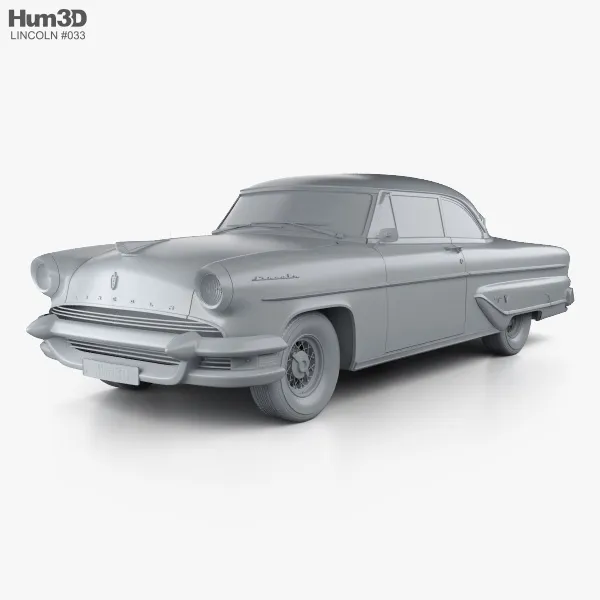 林肯·卡普里（Lincoln Capri）Hardtop Coupe 1955 3D模型预览图10
