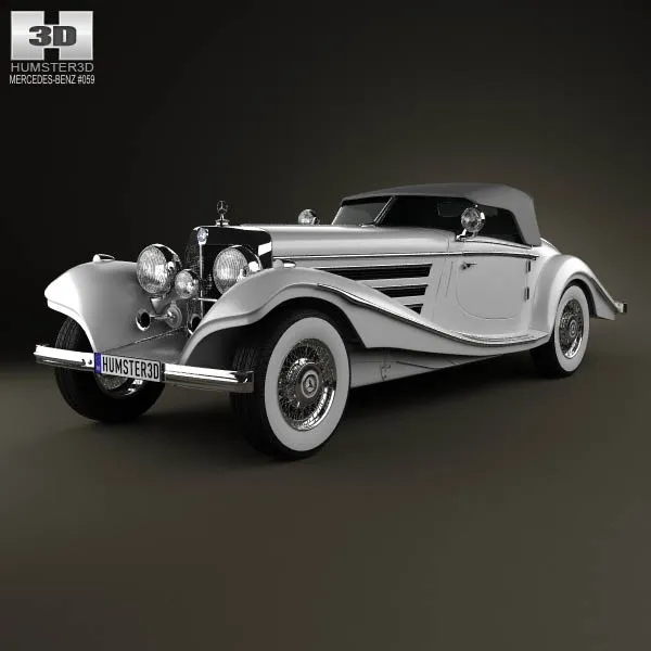 梅赛德斯-奔驰 500K Special Roadster 1936 3D模型预览图
