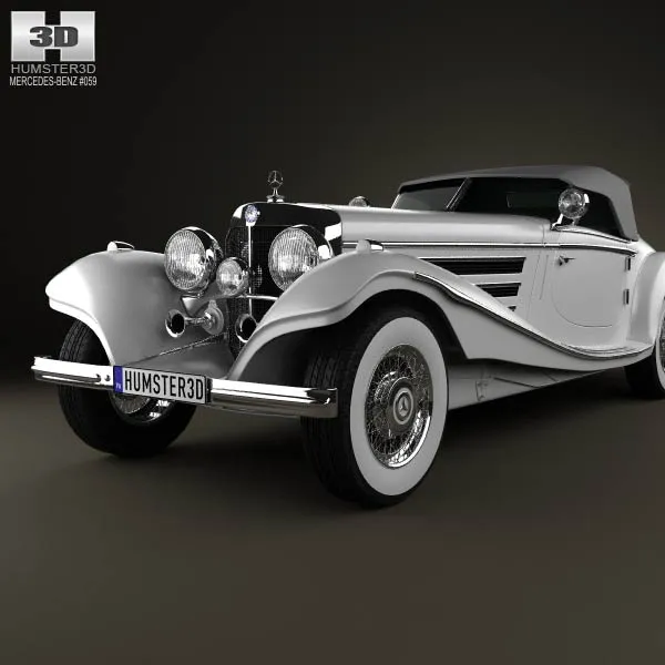 梅赛德斯-奔驰 500K Special Roadster 1936 3D模型预览图5
