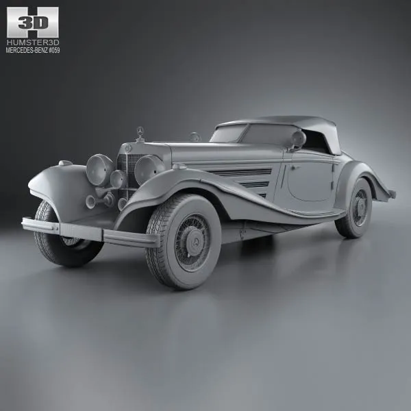 梅赛德斯-奔驰 500K Special Roadster 1936 3D模型预览图10