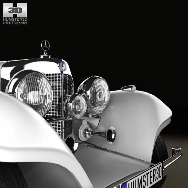 梅赛德斯-奔驰 500K Special Roadster 1936 3D模型预览图9