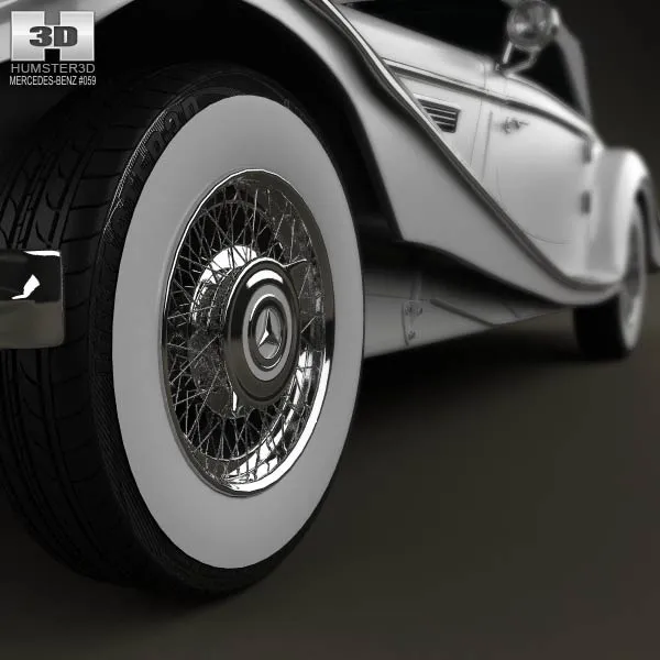 梅赛德斯-奔驰 500K Special Roadster 1936 3D模型预览图7