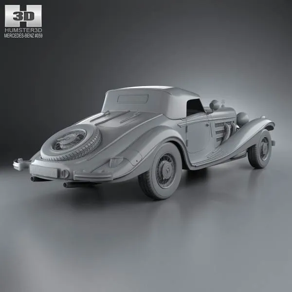 梅赛德斯-奔驰 500K Special Roadster 1936 3D模型预览图11