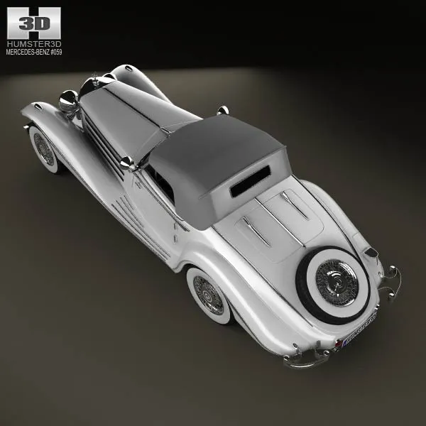 梅赛德斯-奔驰 500K Special Roadster 1936 3D模型预览图8