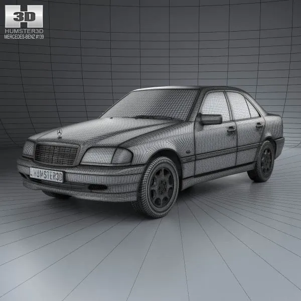 梅赛德斯-奔驰 C-Class (W202) sedan 1997 3D模型预览图2