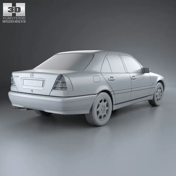 梅赛德斯-奔驰 C-Class (W202) sedan 1997 3D模型预览图11