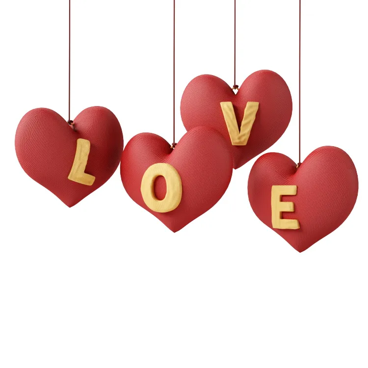 3D立体LOVE字母情人节海报插图PSD分层模板预览图1
