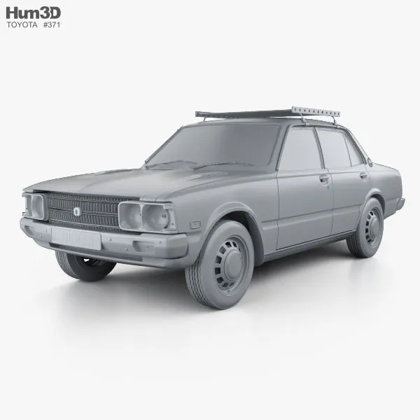 丰田Toyota Corona sedan 1975汽车3D模型预览图9
