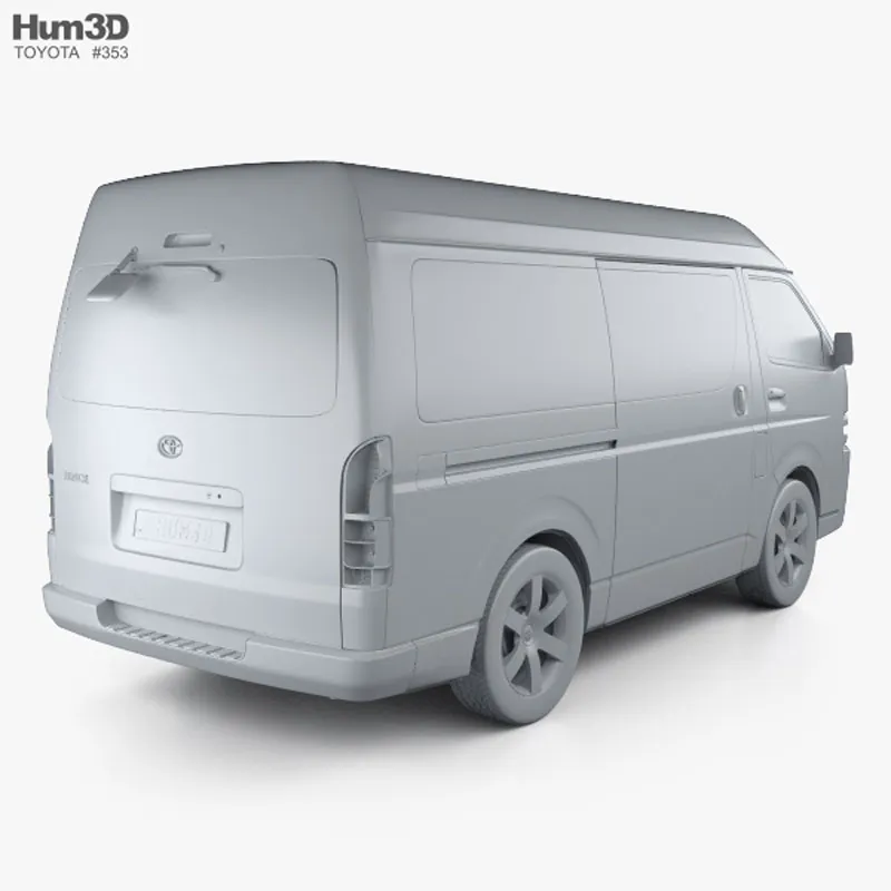 Toyota Hiace Passenger Van L1H3 DX 2013丰田海狮客车3D模型预览图11