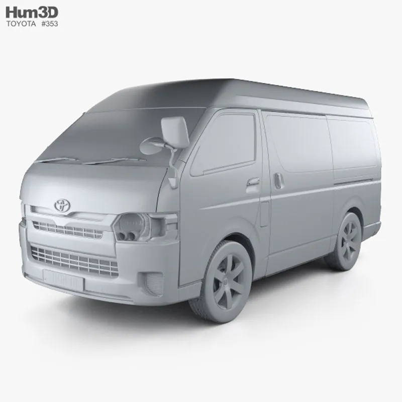 Toyota Hiace Passenger Van L1H3 DX 2013丰田海狮客车3D模型预览图10