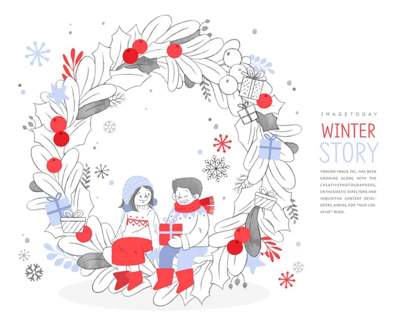 圣诞节雪人雪花圣诞礼物靴子装饰海报插图预览图3