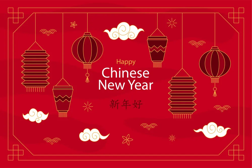龙年春节红色喜庆背景素材