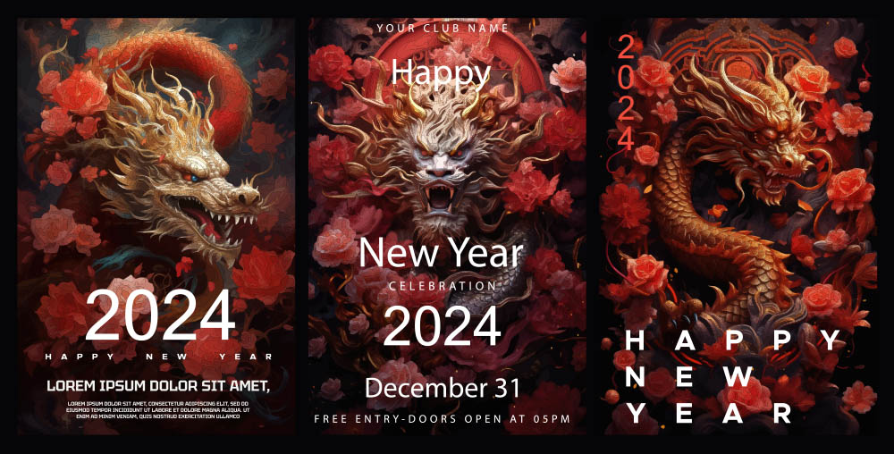 2024新年快乐龙年插图预览图7