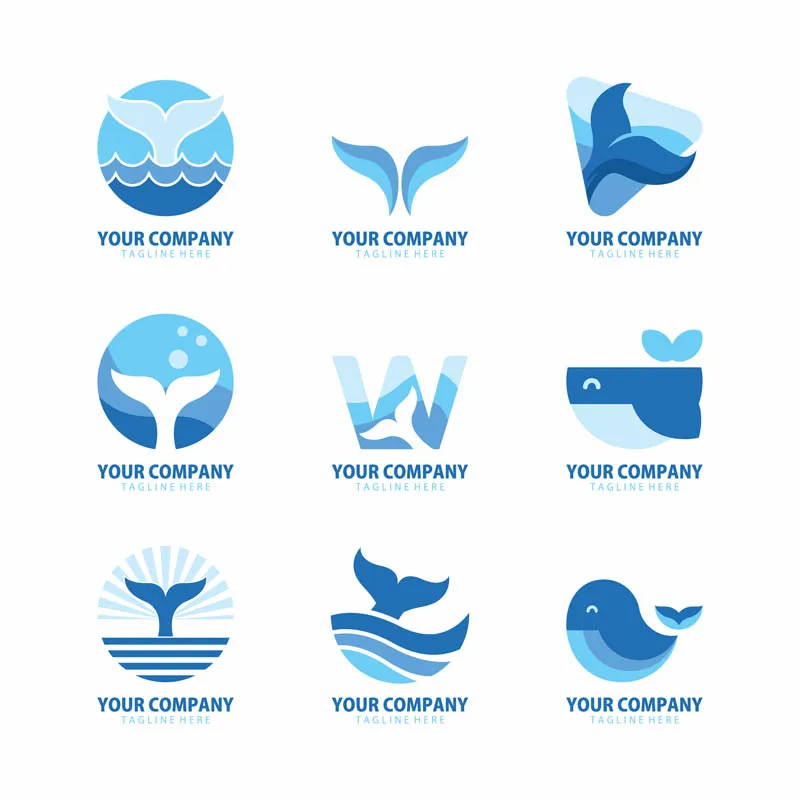 Creative Whale Logo Design Collection For Company