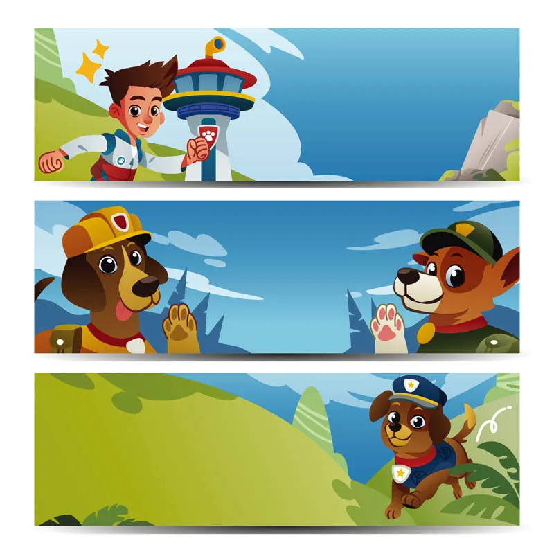 A Boy And The Patrol Dogs Banner Template Design
