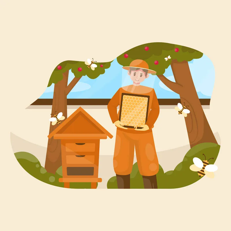 Cute Bee Keepers Holding the Honey Comb
