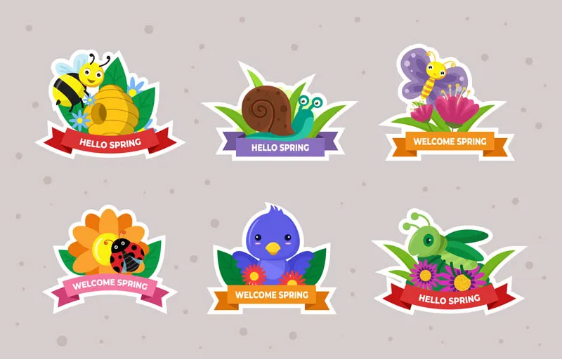 Spring Animals Sticker Collection