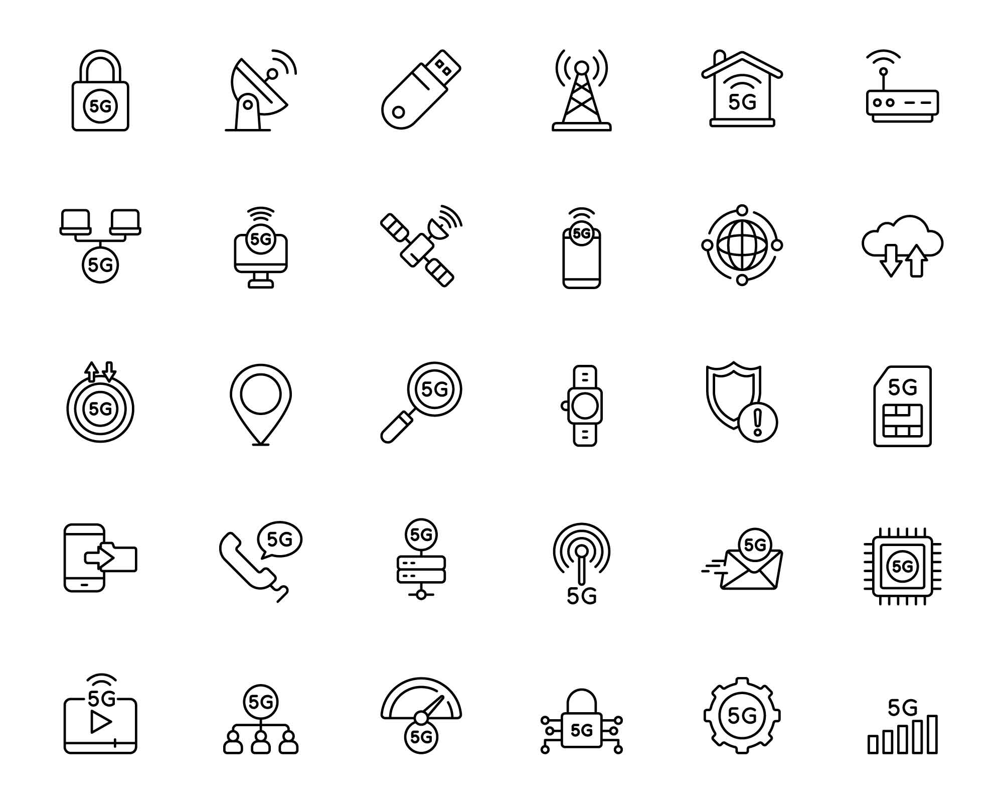 5G Line Icons