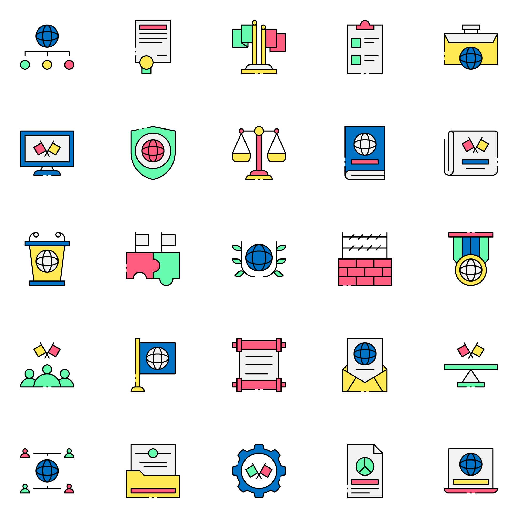 彩色外交图标预览图