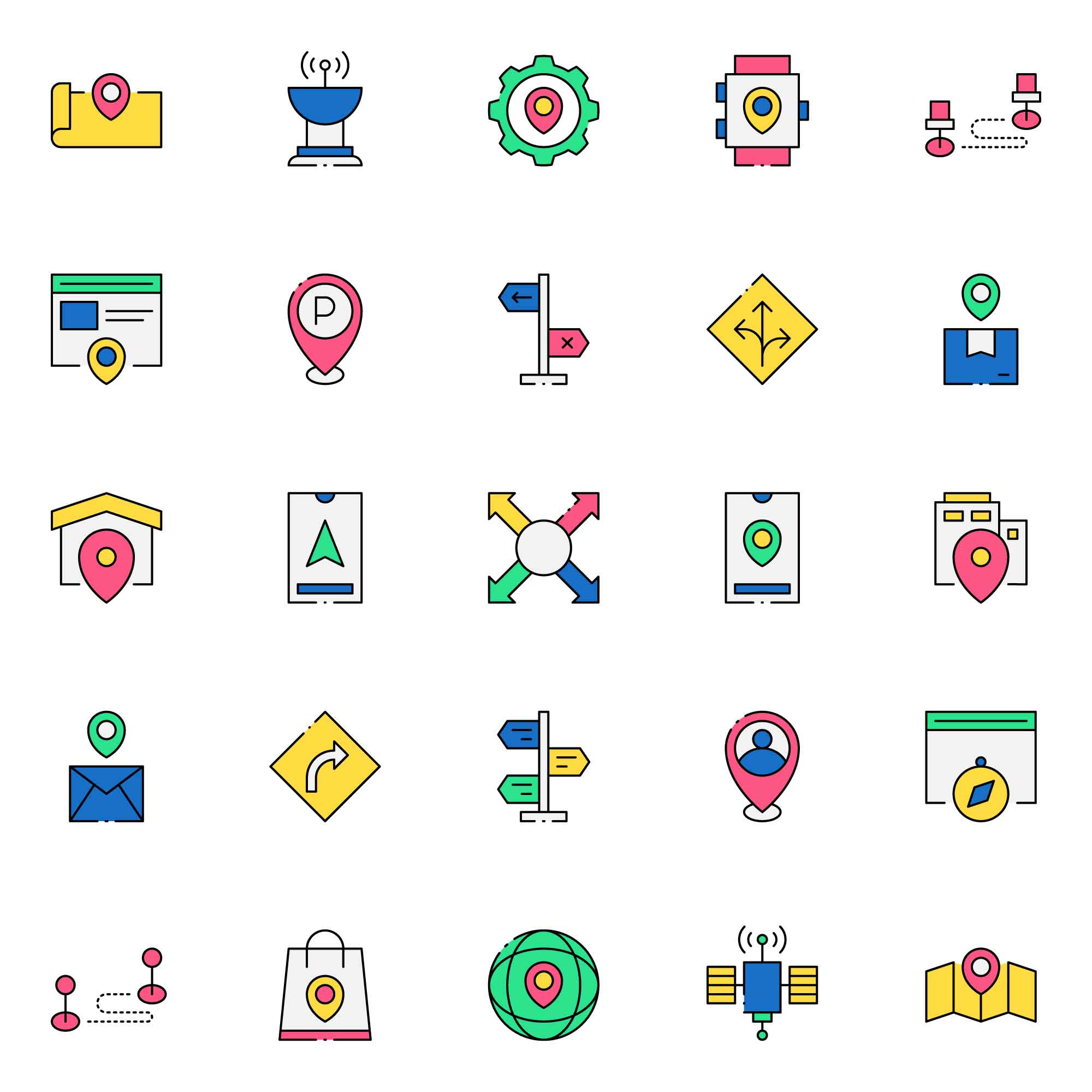 彩色全球定位系统图标预览图