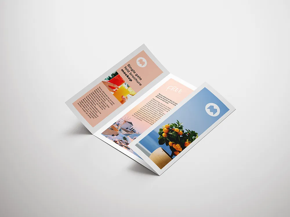 单门折叠小册子样机预览图4