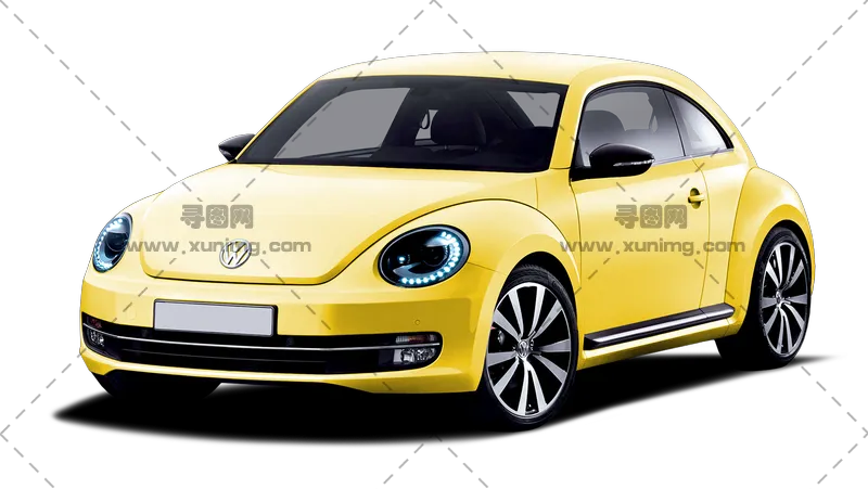 黄色大众甲壳虫（VolkswagenBeetle）PNG汽车图像|1567×883像素预览图
