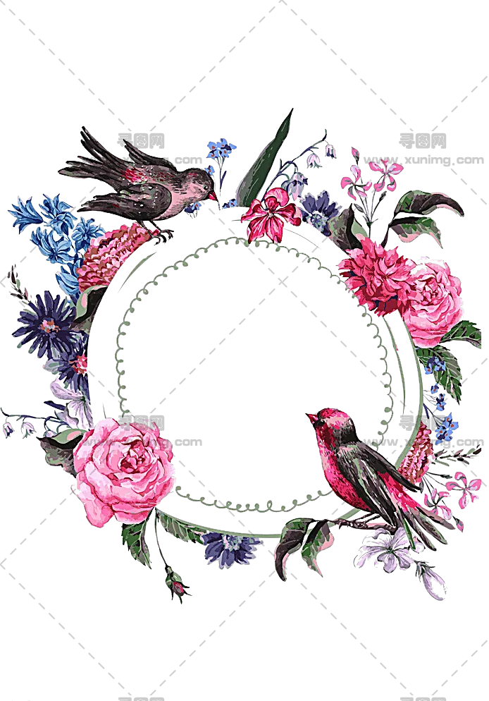 花卉边框PNG免抠图片|分辨率694×994像素预览图