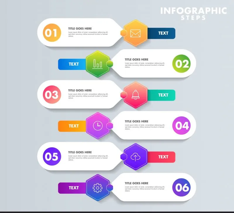infographic list template symmetric elegant geometry  